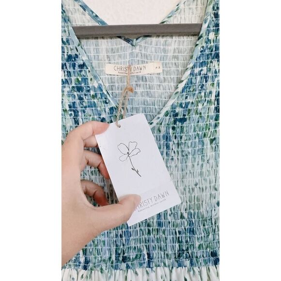 Christy Dawn The Basil Tiered Floral Maxi Dress Morning Gladiola Small Petite - Picture 6 of 9